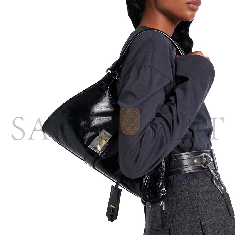 PRADA MEDIUM PUSH-LOCK LEATHER TOTE (30*21*16cm)